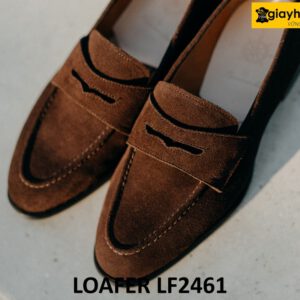 Giày lười nam da lộn màu nâu cao cấp loafer LF2461 001