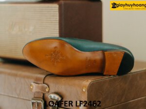 Giày lười nam da vân hạt màu xanh lam loafer LF2462 003