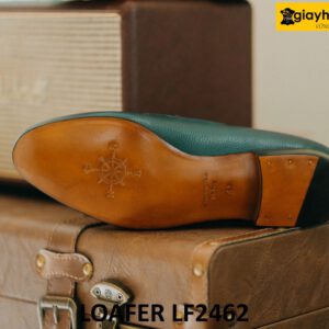 Giày lười nam da vân hạt màu xanh lam loafer LF2462 003