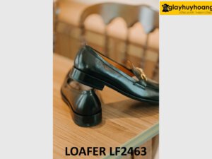 Giày lười nam màu đen khóa horesit màu vàng loafer LF2463 003
