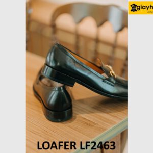 Giày lười nam màu đen khóa horesit màu vàng loafer LF2463 003