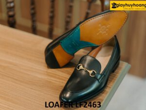 Giày lười nam màu đen khóa horesit màu vàng loafer LF2463 002