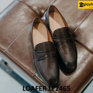 Giày da màu nâu giày lười nam cá tính loafer LF2465 005