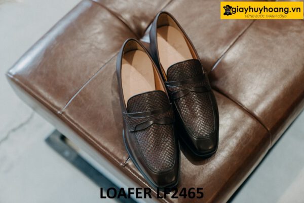 Giày da màu nâu giày lười nam cá tính loafer LF2465 005