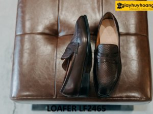 Giày da màu nâu giày lười nam cá tính loafer LF2465 004