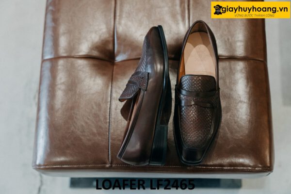 Giày da màu nâu giày lười nam cá tính loafer LF2465 004