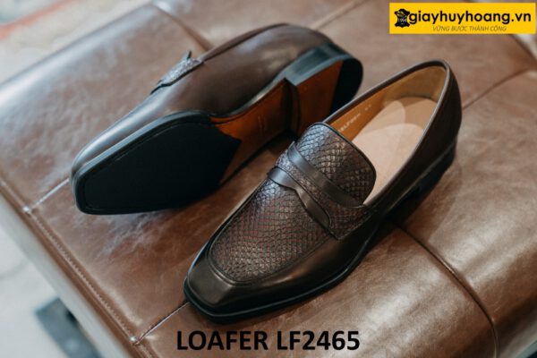Giày da màu nâu giày lười nam cá tính loafer LF2465 003