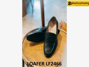 Giày lười da màu đen thanh lịch công sở loafer LF2466 004