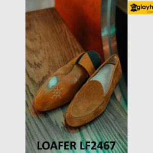Giày lười da lộn màu bò chính hãng loafer LF2467 003