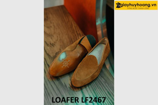 Giày lười da lộn màu bò chính hãng loafer LF2467 003