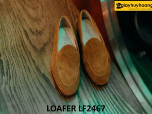 Giày lười da lộn màu bò chính hãng loafer LF2467 001