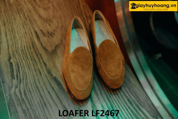 Giày lười da lộn màu bò chính hãng loafer LF2467 001