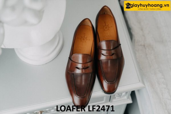 Giày lười da nam da bê cao cấp italy loafer LF2471 004