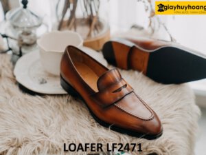 Giày lười da nam da bê cao cấp italy loafer LF2471 002