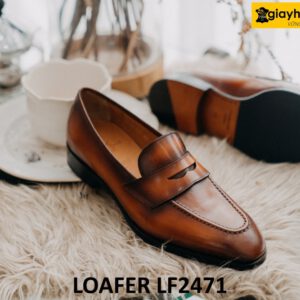 Giày lười da nam da bê cao cấp italy loafer LF2471 002