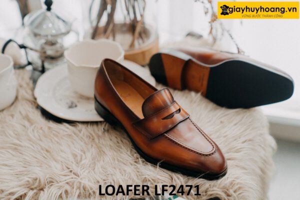 Giày lười da nam da bê cao cấp italy loafer LF2471 002