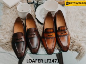 Giày lười da nam da bê cao cấp italy loafer LF2471 001