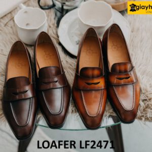 Giày lười da nam da bê cao cấp italy loafer LF2471 001