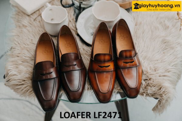 Giày lười da nam da bê cao cấp italy loafer LF2471 001