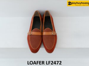 Giày lười nam da lộn đỏ đô thời trang loafer LF2472 004