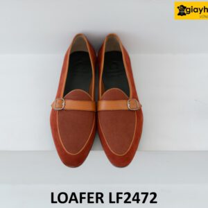 Giày lười nam da lộn đỏ đô thời trang loafer LF2472 004