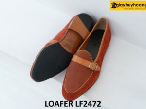 Giày lười nam da lộn đỏ đô thời trang loafer LF2472 003