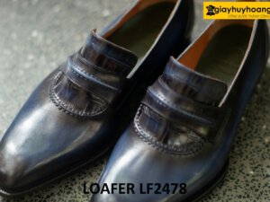 Giày da lười nam sang trọng xanh navy loafer LF2478 005