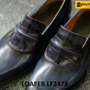 Giày da lười nam sang trọng xanh navy loafer LF2478 005