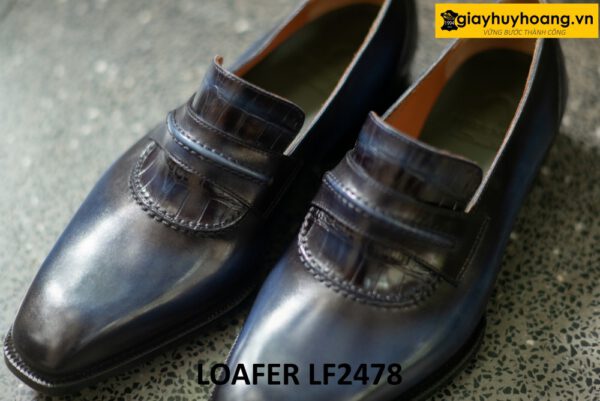 Giày da lười nam sang trọng xanh navy loafer LF2478 005