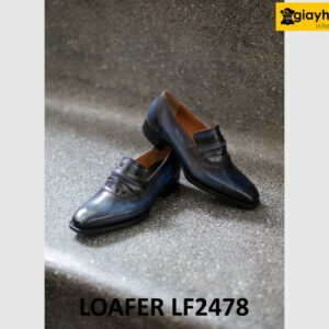 Giày da lười nam sang trọng xanh navy loafer LF2478 004