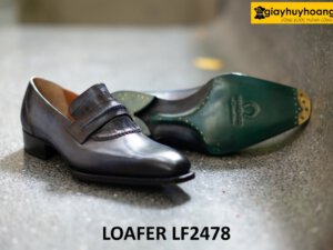 Giày da lười nam sang trọng xanh navy loafer LF2478 003