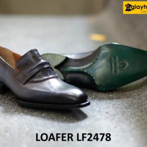 Giày da lười nam sang trọng xanh navy loafer LF2478 003