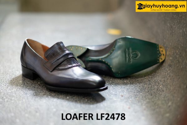 Giày da lười nam sang trọng xanh navy loafer LF2478 003