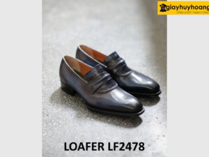 Giày da lười nam sang trọng xanh navy loafer LF2478 001