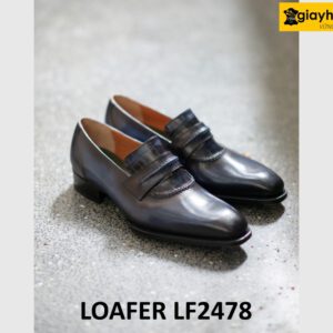 Giày da lười nam sang trọng xanh navy loafer LF2478 001
