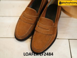 Giày lười nam da lộn màu nâu bền đẹp giá tốt loafer LF2484 004