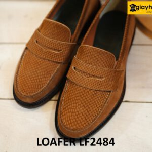 Giày lười nam da lộn màu nâu bền đẹp giá tốt loafer LF2484 004