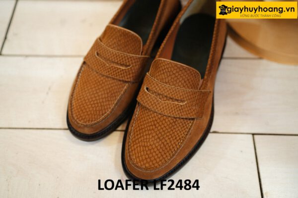 Giày lười nam da lộn màu nâu bền đẹp giá tốt loafer LF2484 004