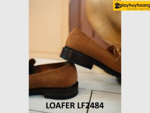 Giày lười nam da lộn màu nâu bền đẹp giá tốt loafer LF2484 003