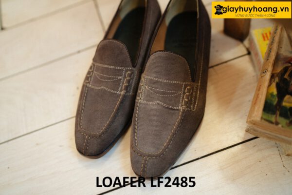 Giày lười nam da lộn màu nâu đất loafer LF2485 001