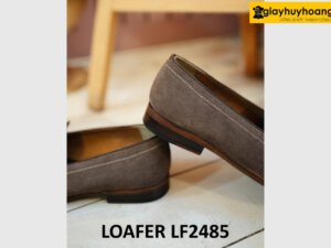 Giày lười nam da lộn màu nâu đất loafer LF2485 004