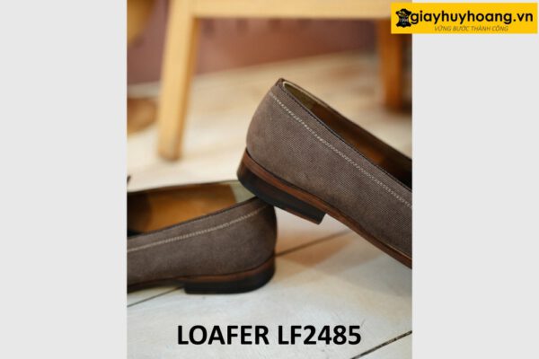 Giày lười nam da lộn màu nâu đất loafer LF2485 004