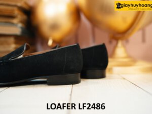 Giày da lộn lười nam màu đen cao cấp loafer LF2486 004