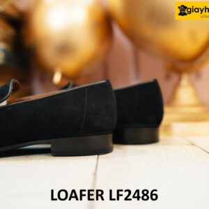 Giày da lộn lười nam màu đen cao cấp loafer LF2486 004