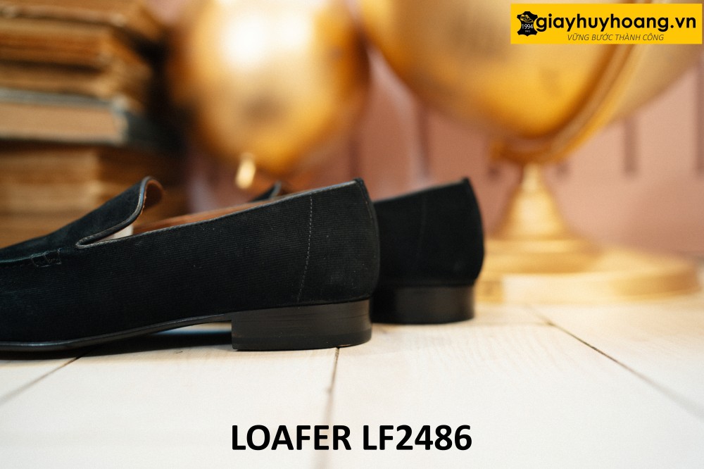 dat-dong-giay-da-nam-thu-cong-loafer-lf2486-001 Giày da lộn lười nam màu đen cao cấp loafer LF2486 004