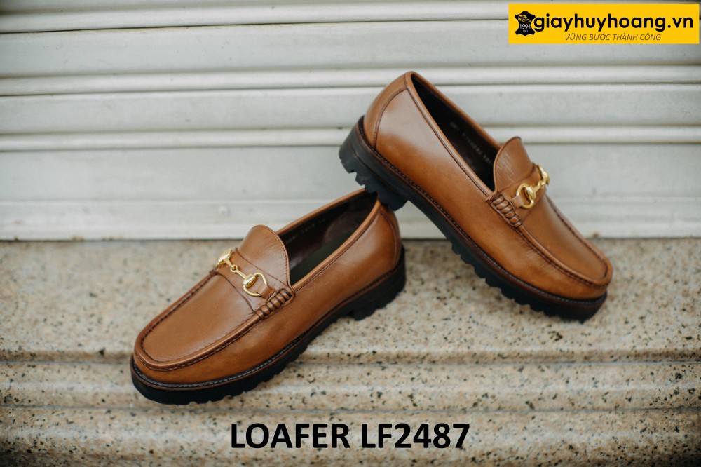 dat-dong-giay-da-nam-thu-cong-loafer-lf2487-002 Giày lười nam khóa horesit cao cấp loafer LF2487 003