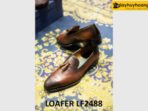 Giày lười nam có chuông trẻ trung đục lỗ mũi loafer LF2488 002