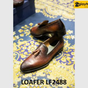 Giày lười nam có chuông trẻ trung đục lỗ mũi loafer LF2488 002