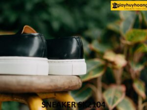 Giày lười da nam màu đen đế cao su sneaker SK2104 003