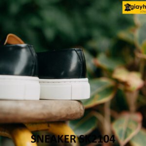 Giày lười da nam màu đen đế cao su sneaker SK2104 003